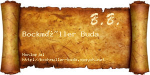 Bockmüller Buda névjegykártya